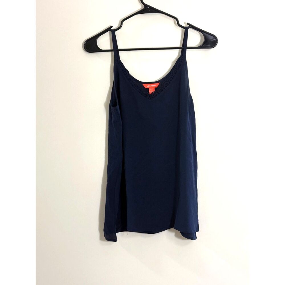 Joe Fresh silk blend v-neck lace trim camisole top